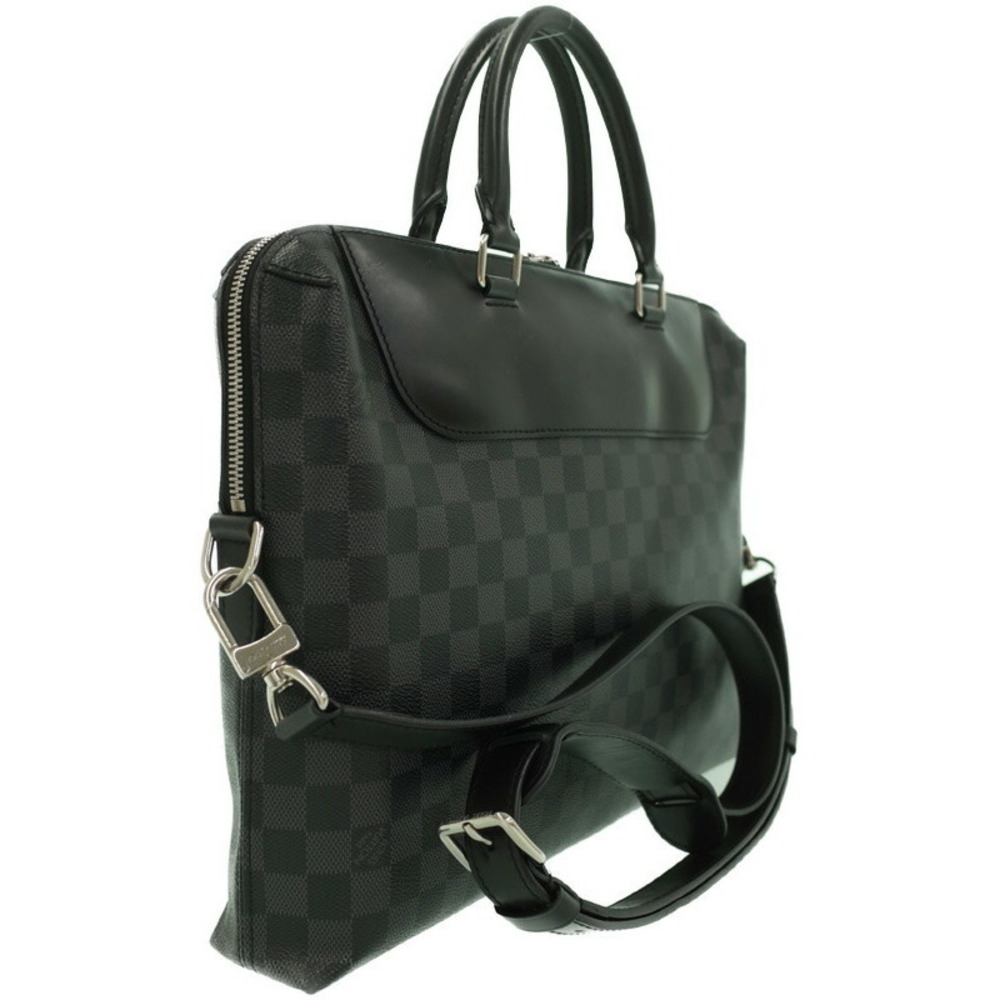 Louis Vuitton Porte Graphite PDJ Damier Jour Black Document Bag Business NM